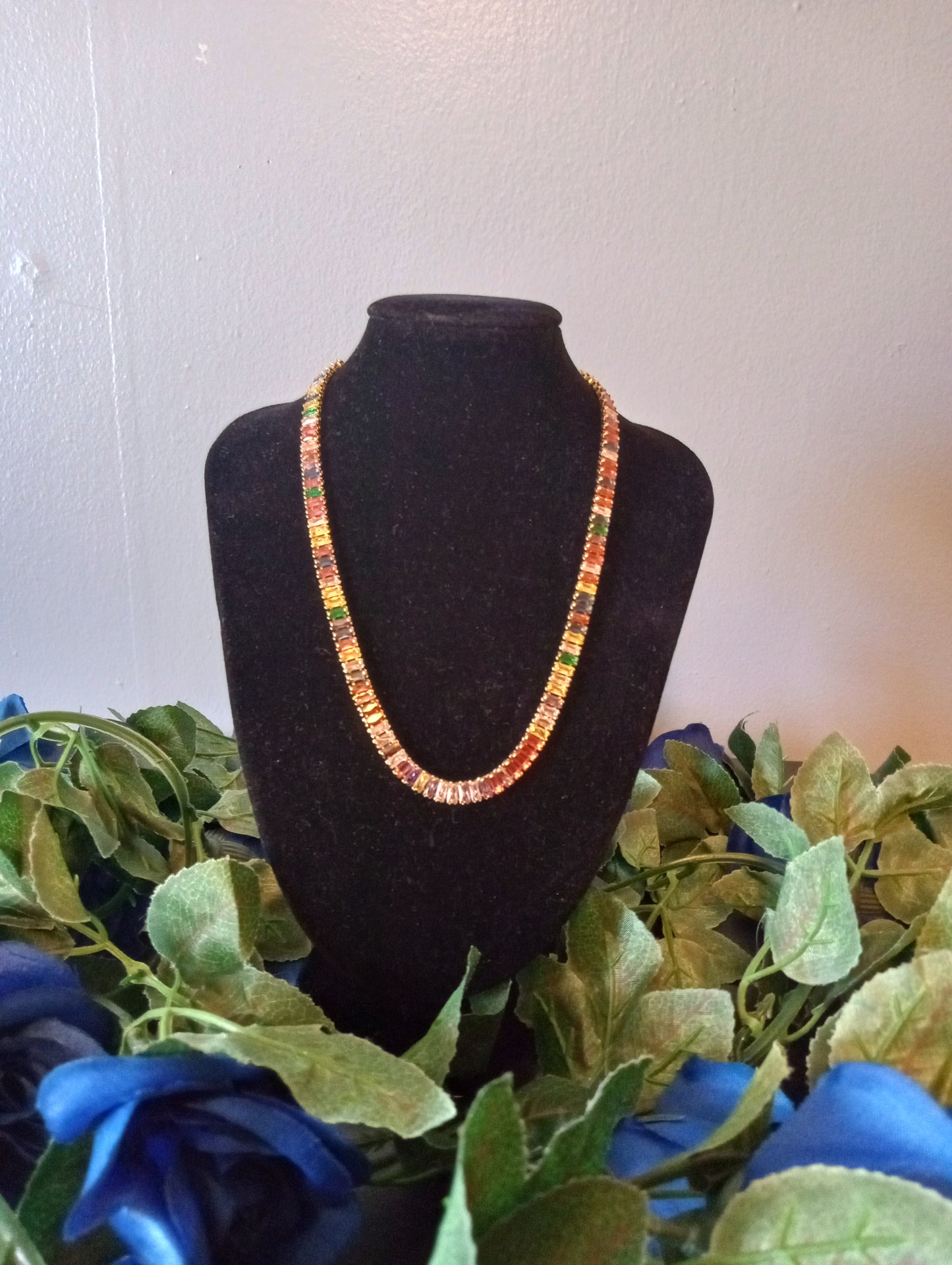 Multi Color Zircon Choker Necklace