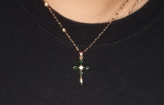 Zircon Cross Pendant Necklace