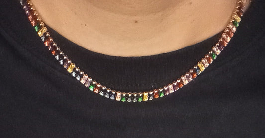 Multi Color Zircon Choker Necklace