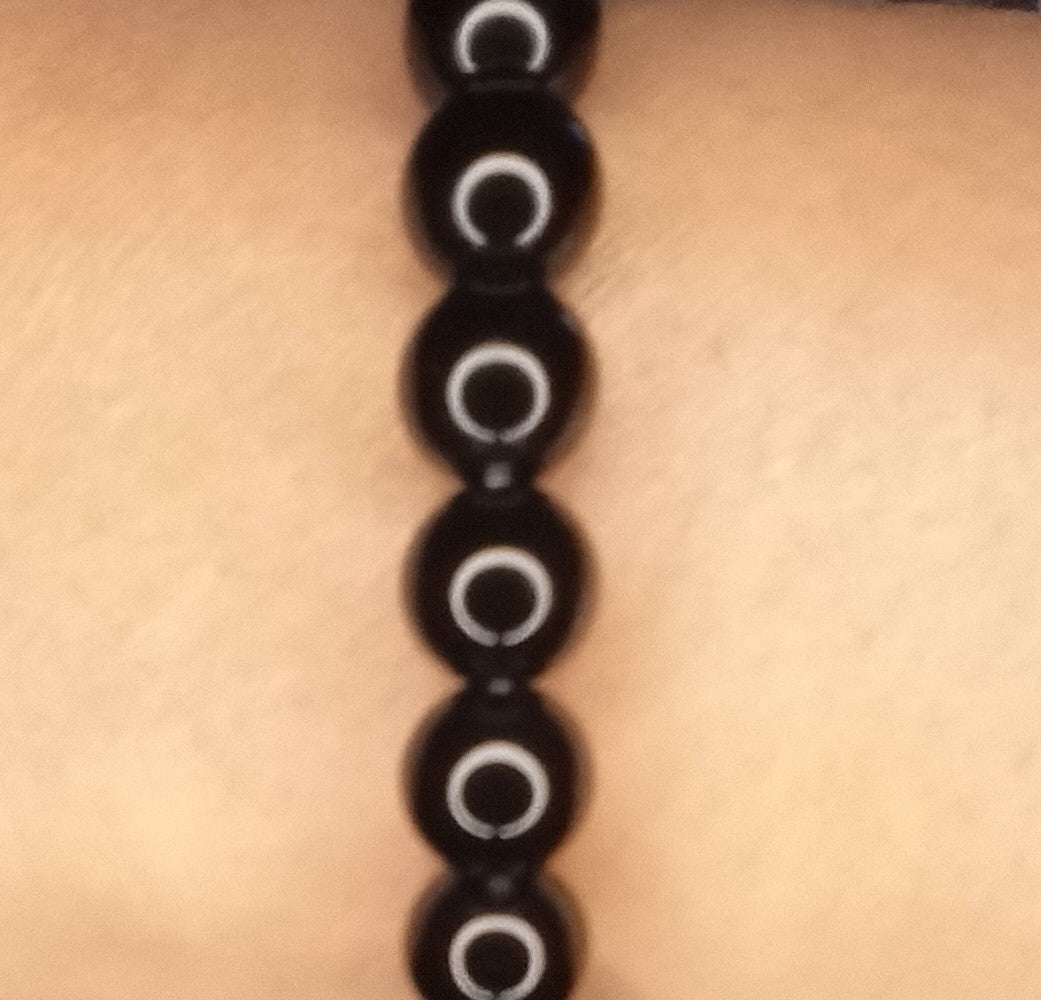 Obsidian Crystal Stone Bracelet with Silver